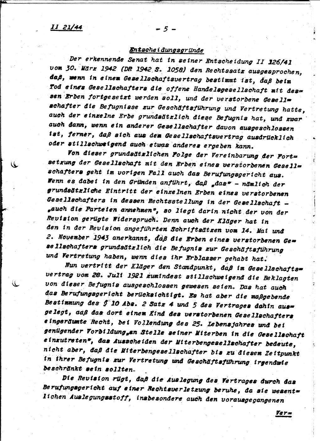 RG-Urteil 17.7.1944